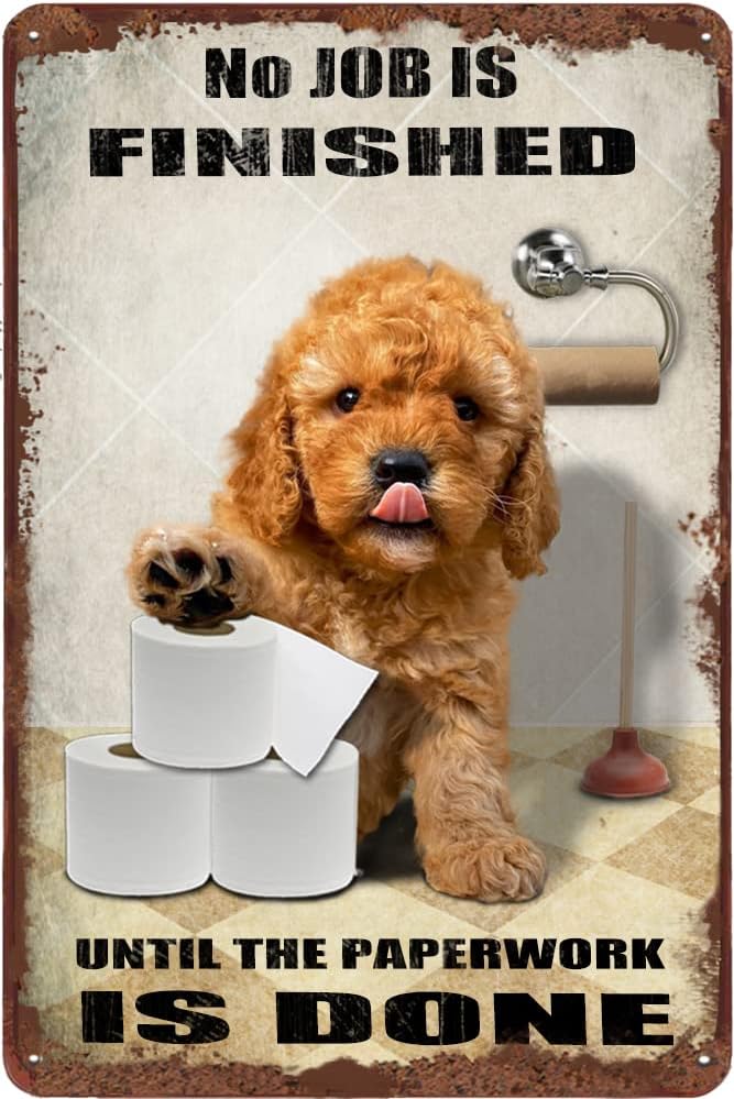 Goldendoodle Dog Bathroom Tin  - Farming Jobs recension och pris